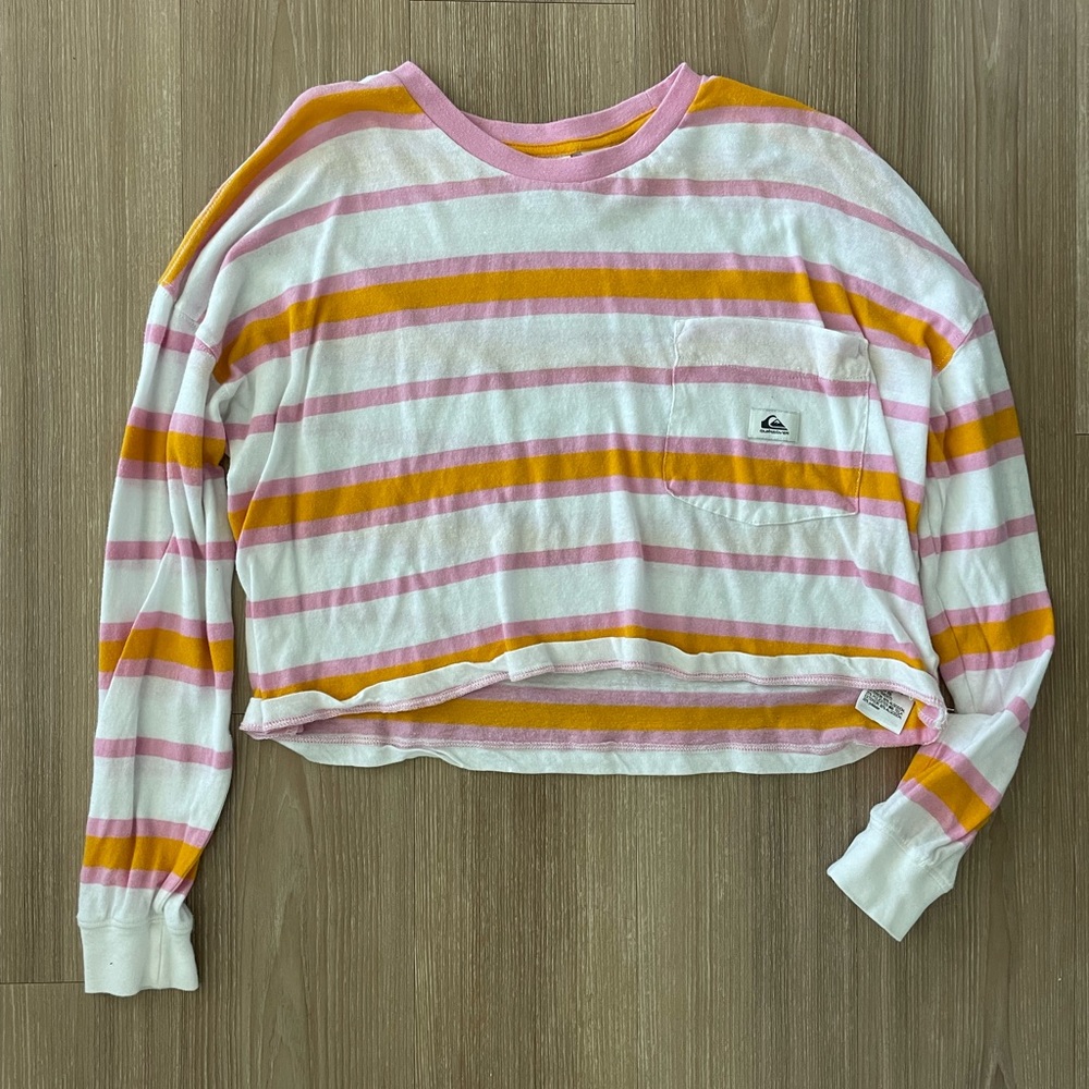 Quiksilver striped longsleeve top (size small)